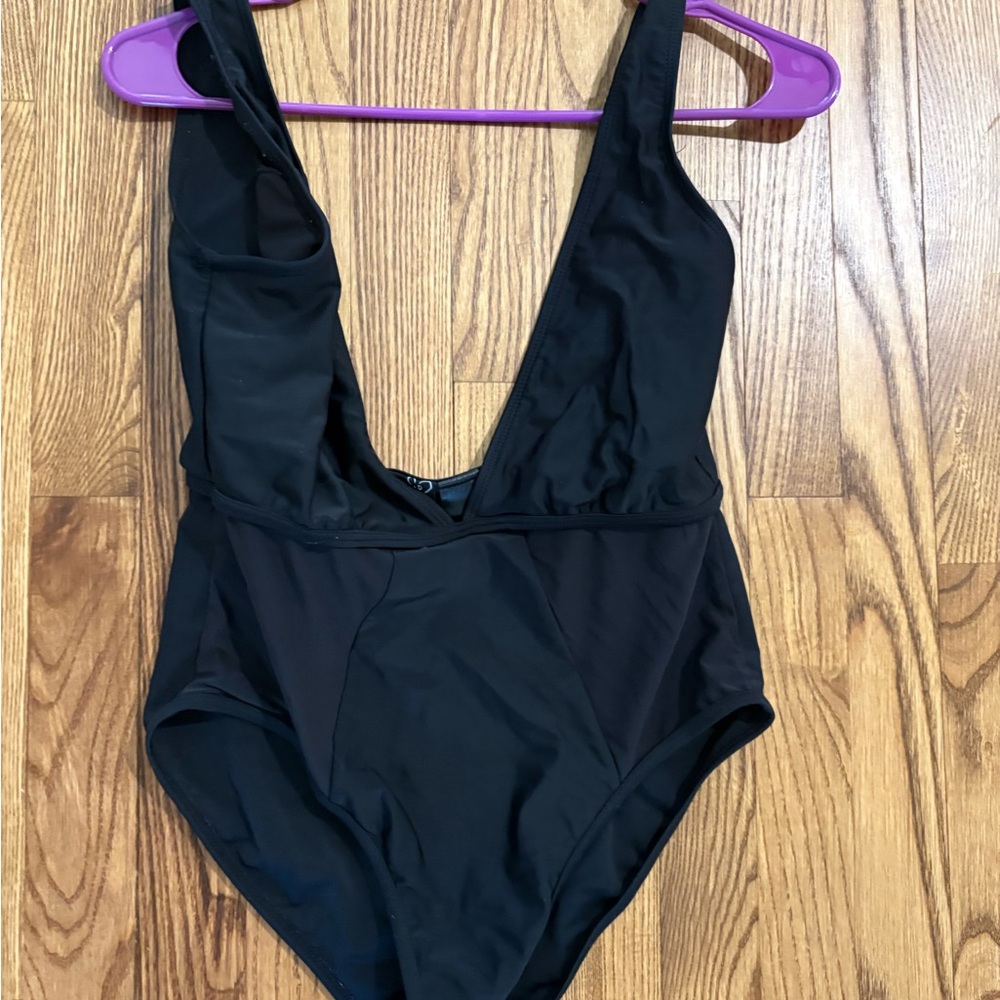 Windsor one piece Black Swimwear with sheer cutouts